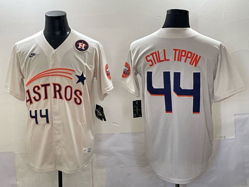 Men 2025 Houston Astros #44 Still Tippin Cream Joint Name Nike MLB Jersey 03->houston astros->MLB Jersey